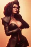 Placeholder: Amy Dumas as evil queen in black leather, leather, busty, cleavage, angry, rage, stern look. character design by cory loftis, fenghua zhong, ryohei hase, ismail inceoglu and ruan jia. unreal engine 5, artistic lighting, highly detailed, photorealistic, fantasy