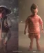 Placeholder: Stranger things eleven toddler, full body, dramatic lighting, hyper realistic