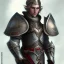 Placeholder: full portrait of a male elf fighter with full plate armor with helmet