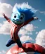 Placeholder: Ultra realistic clouds sky scene, wide angle, sweet childs falling down, inflatable color clothing, free jumping flying, many trinkets, monster hair, hair monster, many jelly beans, balls, smile, happy, circus style, extreme, wind, clouds sea, 20,000 feet altitude, stratosphere, soft color, highly detailed, unreal engine 5, ray tracing, RTX, lumen lighting, ultra detail, volumetric lighting, 3d, finely drawn, high definition, high resolution.