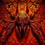 Placeholder: A national geographic award skin color patterned like a poisinous incect or reptile, horrorcore, science gone crazy, winning photograph of of a bat spider housefly hybrid in nature and on the hunt, 64k, reds, oranges, and yellows anatomically correct, 3d, organic surrealism, dystopian, photorealisitc, realtime, symmetrical, clean, 4 small compound eyes around two larger compound eyes, surrealism telephoto dynamic lighting 64 megapixels Unreal Engine volumetric lighting VRay