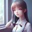 Placeholder: Anime girl studying in room, perfect face, window, nature, anime style, unreal engine 5, studio lighting --ar 2:1