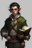 Placeholder: Dungeons and Dragons half-orc teenager. He is sixteen. He is a rogue he is gentle and kind. Tall and skinny. He is handsome. He is lanky. He carries around a book and a pet mouse, Mysterious, short hair