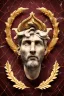 Placeholder: Ultra Realistic image, Roman sculpture, white marble material, Lionel Messi, gold Laurel leaves wreath, renaissance ornaments, one gold star in heart, marble background, chisel style, waist up portrait, emperor style, epic, celestial, cinematic lighting, God light, god rays, 4k resolution, smooth details, ornate details, soft lighting, unreal engine 5, art station, substance 3d.