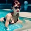 Placeholder: Audrey Hepburn as Playboy Girls, closed eyes, rtx, reflection, 8k, glow, winning photography, caustics