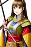 Placeholder: Photorealistic Yui Hatano dressed as a samurai