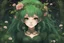 Placeholder: Anime teen of life daughter of the forest friend to all the critters the maiden of flowers green hair deep dark enchanted forest