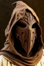 Placeholder: wizard mask light brown hood desert armor smoke knight scimitar warrior sowrd