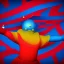 Placeholder: red, yellow, blue, primary colors, funny, goofy, abstract blob, circus, party, glitter, bokeh blur, guassian blur, tilt-shift, photograph, HD, 8k, hyper realistic, blender, 3d model, rendering, clown, bright lights, zoom in, portrait