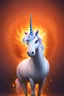 Placeholder: Unicorn made of fire rearing up with a crown above it's head.