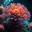 Placeholder: coral, single object, fractal, covered with ancient flowers, scientific illustration, neon, ultra realistic, artstation: award-winning: professional portrait: atmospheric: commanding: fantastical: clarity: 16k: ultra quality: striking: brilliance: stunning colors: masterfully crafted.