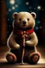 Placeholder: real, life, cute bear as a nutcracker, simple, , aura, stunning, vivid, beautiful, sitting