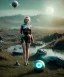 Placeholder: Ultra Realistic retro sci-fi 1960 scene, waist up view portrait, blonde woman, sweet young Marilyn Monroe face, perfect iris, tight latex coat, alien planet background, tight style, steel sphere dron levitating, fog, rain, soft color, highly detailed, unreal engine 5, ray tracing, RTX, lumen lighting, ultra detail, volumetric lighting, 3d, finely drawn, high definition, high resolution.