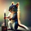 Placeholder: a cute litte squirrel wearing Hanfu, holding a large candle, BK complex detail, cinema, reality, detail, octane rendering, stoic cinematic 4k epic detailed photograph shot on kodak detailed bokeh cinematic hbo dark moody 8k, 85mm f/16 by leica