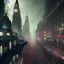 Placeholder: Gotham Metropolis,European Neogothic imperial city, uphill Road, 1900s photograph, 8K resolution, #film, diffuse light,German noir,matte painting,chaos city, traffic,BioShock