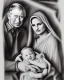 Placeholder: Prince Charles and Dianna in a nativity scene pencil and charcoal sketch