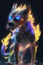 Placeholder: Zombie dog cat fire dragon humanoid fused alien ,extremely detailed,crystal clear, mystical colors ,perfectly centered image, perfect composition, rim light, beautiful lighting, 8k, stunning scene, raytracing