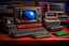 Placeholder: retro tech on a desk, imersive sureal landscape