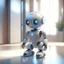 Placeholder: joyfull cute chat robot in hall, 8k, down-light, soft light, depth of field, photo realism, trending on art station, high detail