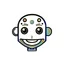 Placeholder: AI LOGO Robot simple, winking face happy