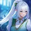 Placeholder: Clear focus, 8k, beautiful lighting, vibrant colors, Elf, White hair, ponytail, hair in between the eyes, up close,