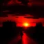 Placeholder: leaving home, dark orange sunset colors