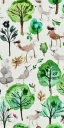 Placeholder: exquisite whimsical woodland watercolor, delicate, cute, adorable, linen backdrop