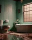 Placeholder: Bathroom scene, big hair monster, Wes Anderson style, realistic photo, realistic image, concept art, smooth, unreal engine 5, god lights, ray tracing, RTX, lumen lighting, ultra detail, volumetric lighting, 3d.