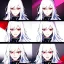 Placeholder: Clear focus, 8k, girl, high quality, detailed, white hair, red eyes, beautiful lighting, vibrant colors, angry,