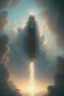 Placeholder: stairway to heaven made of light, sky full of clouds, art by greg rutkowski and peter mohrbacher, featured in artstation, octane render, cinematic, elegant, intricate, ultra detailed, rule of thirds, professional lighting, unreal