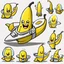 Placeholder: draw cartoon banana as starship