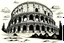 Placeholder: Create a simple line art of "The Colosseum in Italy"