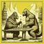 Placeholder: a Godzilla and king kong playing a game of chess