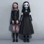 Placeholder:  Greta Thunberg with wednesday addams black dress,soft goth libstick, wednesday addams make up, overknee socks, dramatic lighting, highly detailed oil painting, volumetric lighting