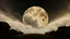 Placeholder: giant virtual moon, maximum quality, centered on frame, far view, in the middle of a grassy hill, white sky with cumulonimbus
