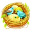 Placeholder: little birds sleeping in nest clipart