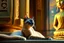 Placeholder: Elegant feline (Siamese cat) laying on Buddha statues lap, observing Thailand, painting impressionism, beautiful, artistic detailed Modifiers: elegant illustration intricate oil on canvas cinematic lighting very attractive beautiful dynamic lighting fantastic view close up hyperrealistic crisp quality hdr cinematic postprocessing Thomas Kinkade Caspar David Friedrich focused Craig Rutkowski