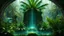 Placeholder: spring dew, sparkling magical fantasy, glass jungle palms lost temple mayan dewdrop, very detailed, amazing quality, etheral, intricate, cinematic light, highly detailed, beautiful by Hieronymus Bosch, 3D , surreal, creepy stunning