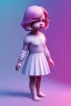 Placeholder: isometric clean art of super cute child girl, soft lighting, soft pastel gradients, high definition, 3d icon clay render, blender 3d