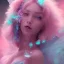 Placeholder: fairy, pink, blue, turquoise, beautiful, hyperrealism, masterpiece, expert, cinematic lighting, sharp focus, 8K, macro lens, woman, detailed, flower, galactic atmosphere