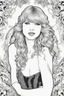 Placeholder: coloring pages of taylor swift for adults, Designs Black and white, No Shading