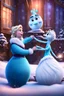 Placeholder: Olaf giving Elsa what for with his big snow balls