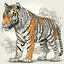 Placeholder: Tiger, highly detailed, in the style of ukio-e art,