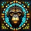 Placeholder: a stained glass picture of a monkey, epic legends game icon, symmetrical portrait rpg avatar, game icon stylized, intricate art deco patterns, game icon, intricate stained glass triptych, 4 k symmetrical portrait, 4k symmetrical portrait, in style of primal apes, ios app icon, stained glass art, app icon, game icon asset, dishonored