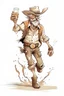 Placeholder: Bare drunk old cowboy in pants runs