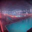 Placeholder: schwimmbad im oktoberfest,dampf, handtücher, menschliche gäste, cyberpunk art, neonlights, night, 8k, extremly detailed,