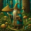 Placeholder: Wizard, painted, digital painting, 24k, high resolution, highly detailed, cozy, forest with leafs, mushrooms and flowers, smooth, art by JOHN STEPHENS