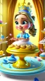 Placeholder: The cakes are baking, sweet scents fill the air, Teacups aligned with precision and care. The invitations sent, like birds on the wing, Spreading the news of the royal gathering. , cartoon,3D