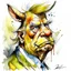 Placeholder: dnd, fantasy, watercolour, humongous strokes, stylistic, portrait, illustration, furry, trump , personable face