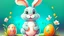 Placeholder: Fantasy cartoon illustration: Easter bunny